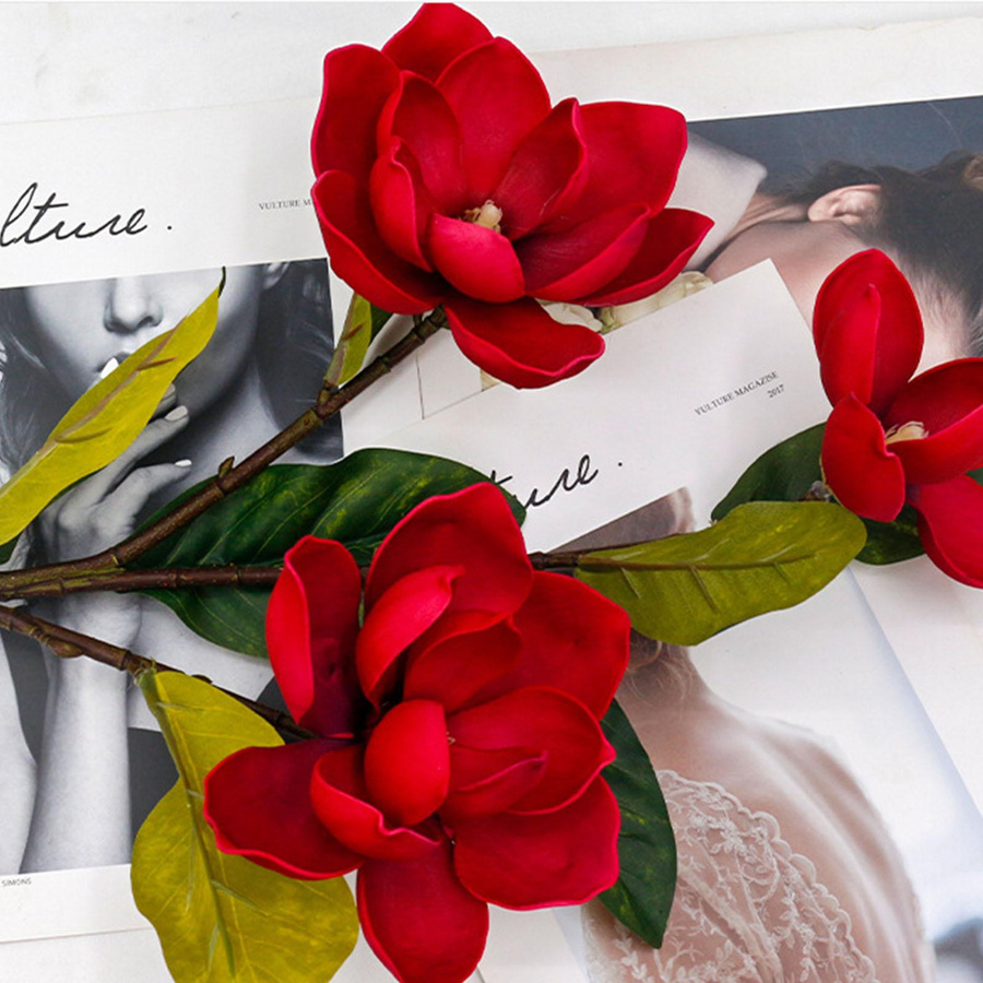 Künstlicher Yulan-Blumenstrauß mit langem Stiel von OutsideWorld als Blumenarrangement für die Dekoration zu Hause oder für Hochzeiten - Bild 2