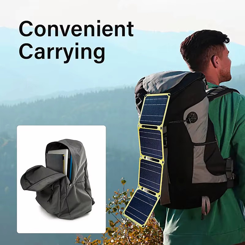 Luxuglow Faltbares ETFE-Solarpanel 40 W, Monokristallines Ladegerät in Schwarz, Wasserdichtes Outdoor-Solarpanel für Reisen und Mobiltelefone - Bild 2