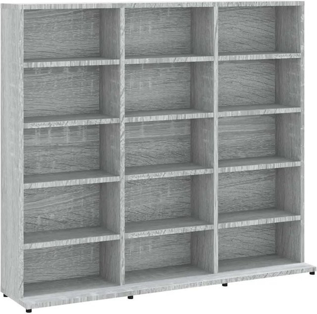 vidaXL CD-Regal in Grau Sonoma aus Holzwerkstoff, B/T/H: 100 x 23 x 89,5 cm - Bild 1