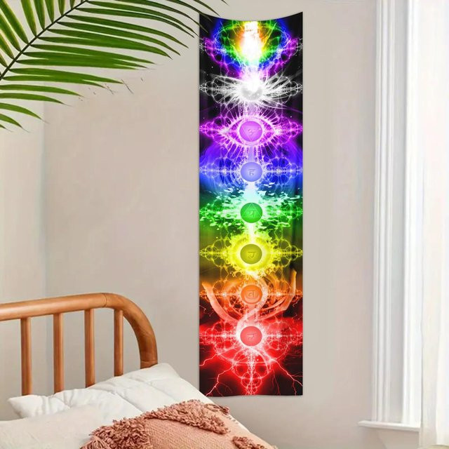 Mystischer Sieben-Chakra-Wandteppich im Boho-Stil von JMG Household Supplies, Mehrfarbig, Breite: 40 cm, Länge: 150 cm - Bild 1