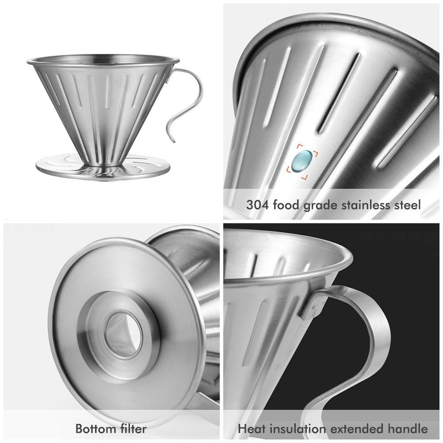 Wiederverwendbarer Kaffeefilter aus Edelstahl von CosyHome in Silber als Kaffeetropfer und Kaffeefilterhalter - Bild 3