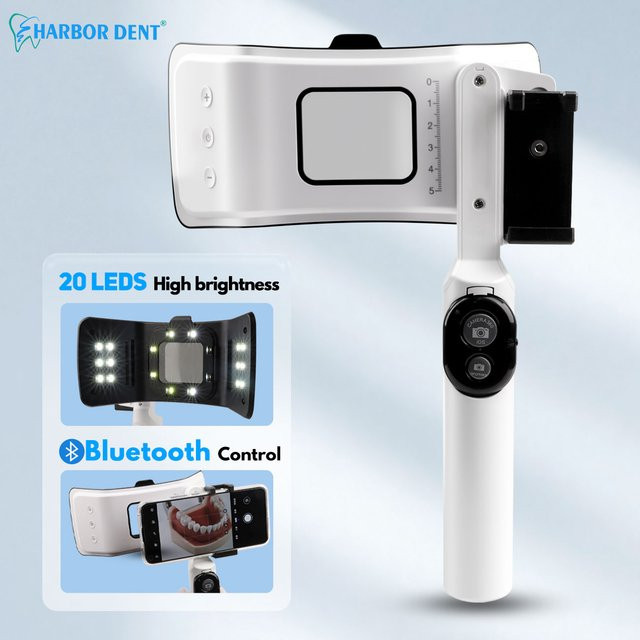 HARBOR DENT Dentales kabelloses mobiles Fotolicht mit 20 LEDs und Bluetooth-Steuerung in Weiß für die intraorale Foto- und Video-Beleuchtung - Bild 1