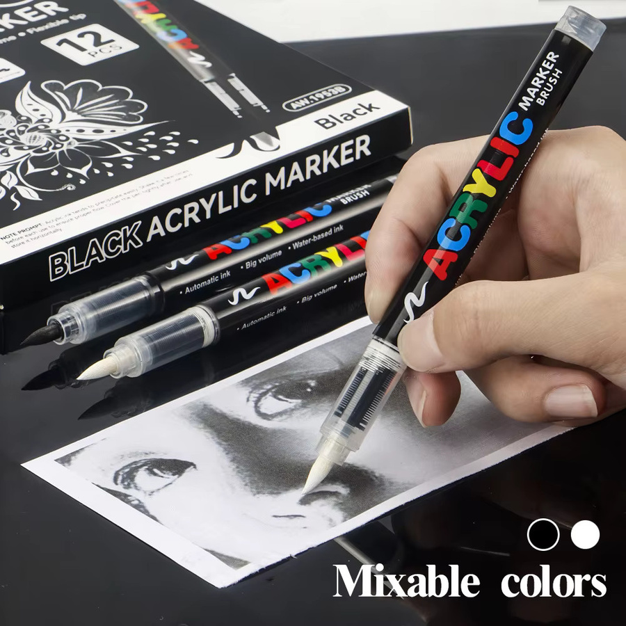 Acryl-Markierungsstift mit weicher Spitze für Kunstmalerei, Graffiti und Aquarell - Bild 4