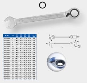 Brilliant Tools Ratschenringschlüssel umschaltbar silber 9 mm - Bild 1