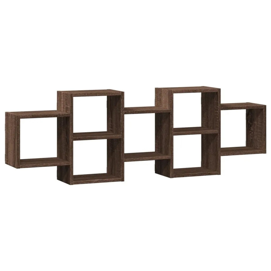 vidaXL Wandregal in Braun mit Eichen-Optik, B/H/T: 129 x 18 x 42 cm - Bild 2