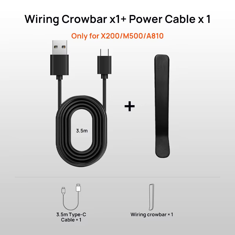 70mai Ladekabel Set: USB-C Kabel für A810 X200 M500 und Micro-USB Kabel für A800S A500S 1S M300 A200 M200 S500 in Schwarz - Bild 2