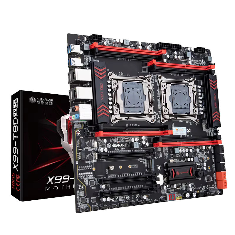 HUANANZHI X99-T8D+ TPM 2.0 Dual-Prozessor Motherboard LGA 2011-3 DDR3 E-ATX in Schwarz - Bild 5