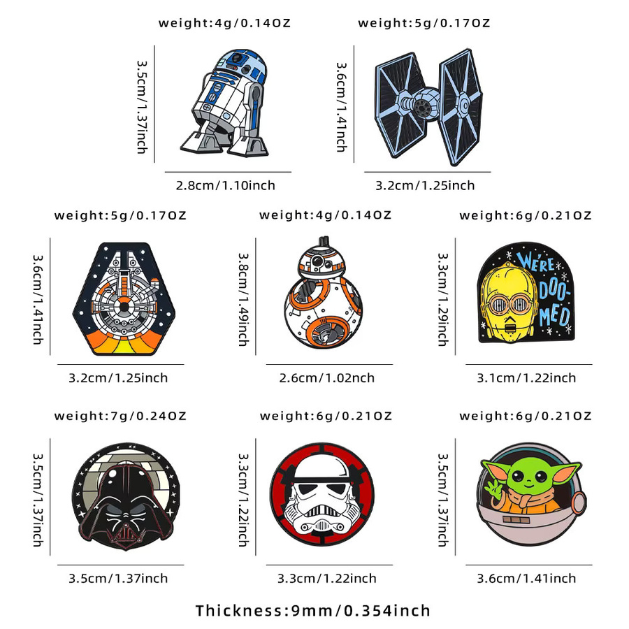 Star Wars Anstecknadel-Set, 8-teilig, Emaille, Bunt - Bild 5