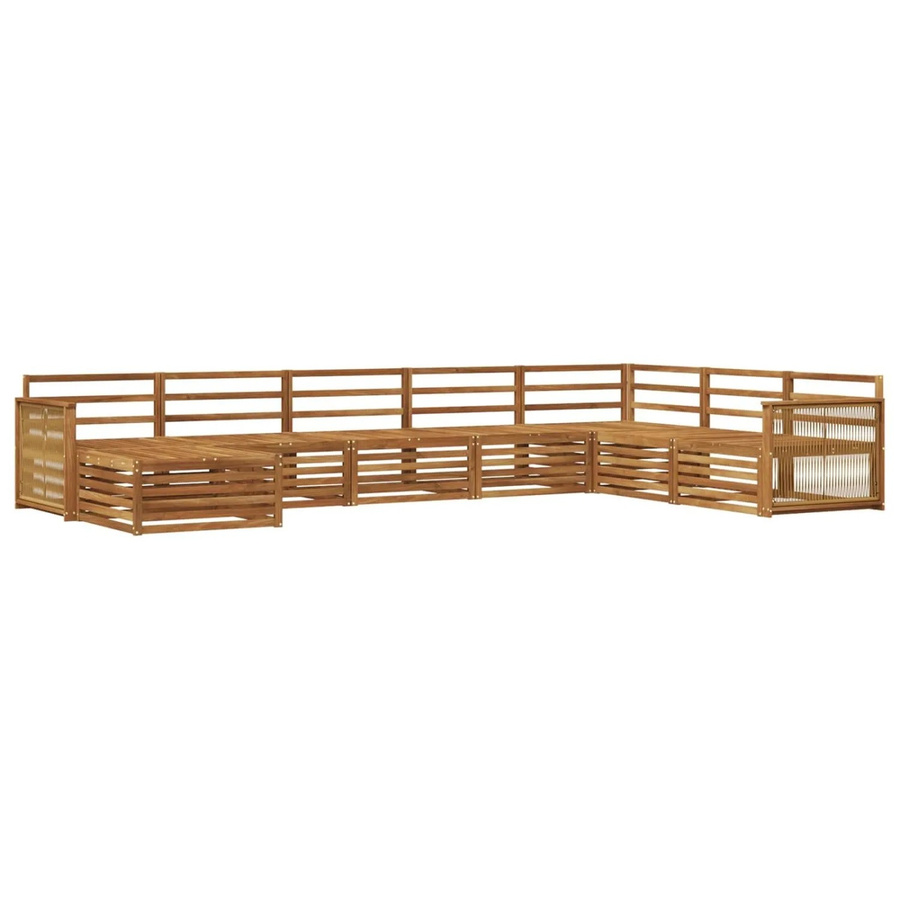 vidaXL Outdoor-Sofagarnitur aus Akazienholz in Natur, 8-teiliges Set im U-Shape mit modernem Latten-Design - Bild 2