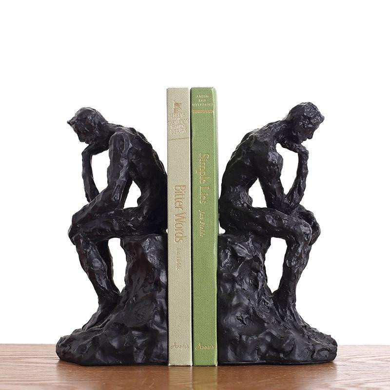 Yiran Furniture Abstrakter Denker Buchhalter aus Harz als dekoratives Ornament für Schreibtisch und Arbeitszimmer in Schwarz oder Weiß - Bild 2