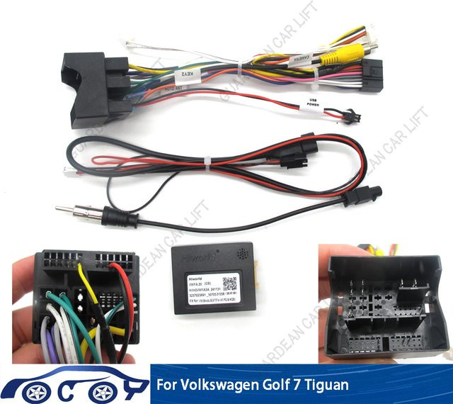 Hiworld Canbus Box Decoder 16-Pin Kabelbaumadapter für Android Radio in Volkswagen Golf 7 und Tiguan, Schwarz - Bild 1