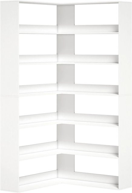HOMCOM Eckregal aus Spanplatte in Weiß, modernes Standregal, B/T/H: 90 x 7 x 180 cm - Bild 1