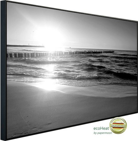 papermoon EcoHeat Infrarotheizung Strand in Schwarz und Weiss mit Matt-Effekt und App-Steuerung - Bild 1