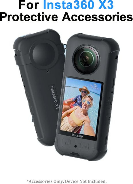 Insta360 X3 Objektivschutz-Set in Schwarz mit Objektivdeckelschutz und kratzfestem Zubehör - Bild 1