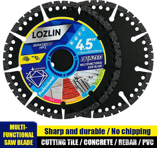 LOZLIN Schwarze Metalltrennscheibe aus Diamantlegierung als ultradünnes Sägeblatt für Metall und Stahl - Bild 1
