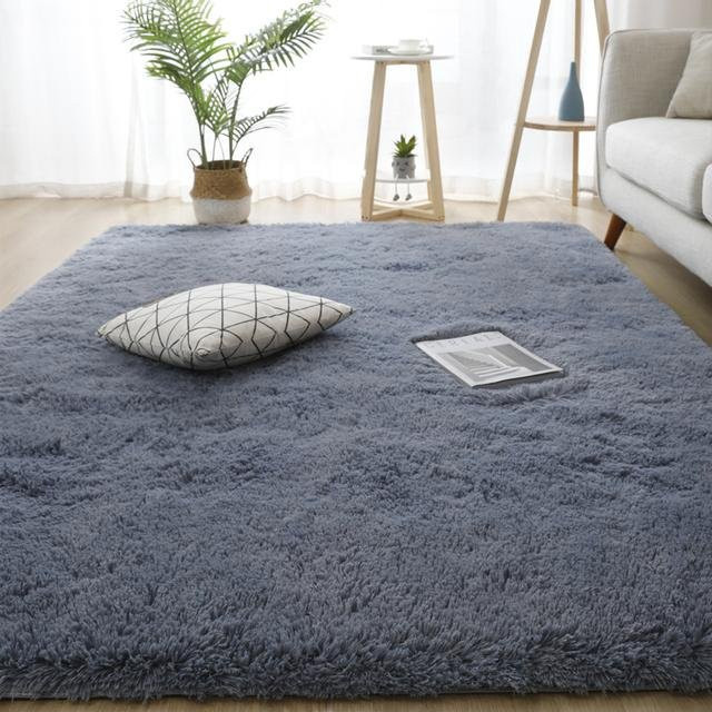 Flauschiger Teppich von Yiran Furniture in Grau für Wohnzimmer, Schlafzimmer oder Kinderzimmer, B/T: 160 x 230 cm - Bild 1