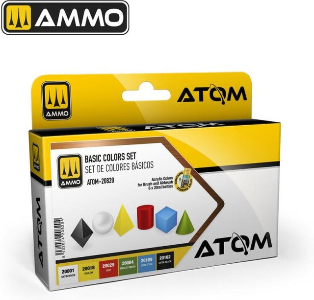 AMMO by MIG Jimenez ATOM Basic Colors Set, Bunt / Mehrfarbig, Set / Bundle - Bild 1