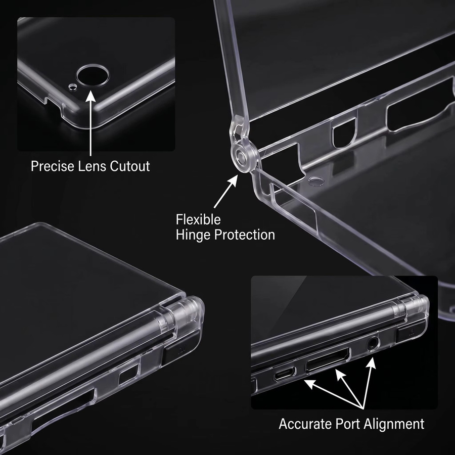 TECTINTER Transparente Schutzhülle und Displayschutzfolie aus PET für Nintendo DSi NDSi XL LL Spielkonsolen - Bild 2