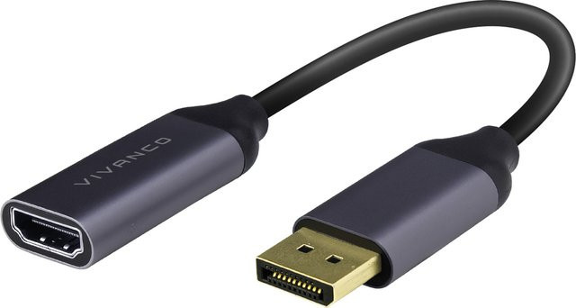 DisplayPort auf HDMI Adapter Männlich zu Weiblich in Grau, 0,1 m - Bild 1