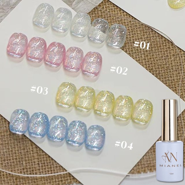 MISS MIANEL Cassie Micro Honey Glitter Gel Nagellack, 12 ml, Schimmernd - Bild 1