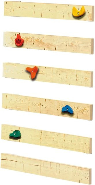 Karibu Kletterwand Lotti, Danny und Frieda in Natur-Braun mit 5 Klettersteinen, B/H/T: 101 x 120 x 1,8 cm - Bild 1