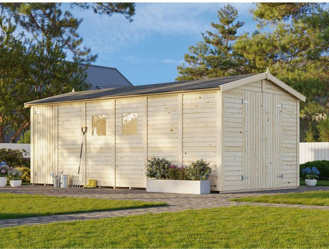 Palmako Dan Holz-Gartenhaus mit Satteldach in Braun, B/H/T: 550 x 273 x 230 cm - Bild 1