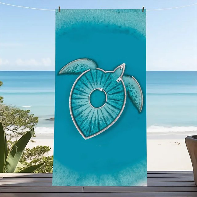 Buntes Strandtuch von Yiran bag in Multicolour und Türkis, Saugfähiges Mikrofaser-Badetuch für Sommer, Strand und Camping, B/B: 70 x 140 cm - Bild 1