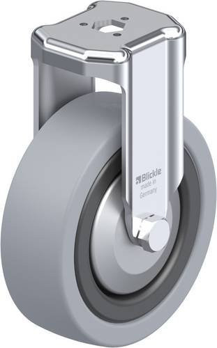 Blickle Bockrolle BKRA-VPA 101G-FA in Schwarz und Grau aus Stahl mit 100 mm Rad-Durchmesser und 110 kg Tragfähigkeit - Bild 1