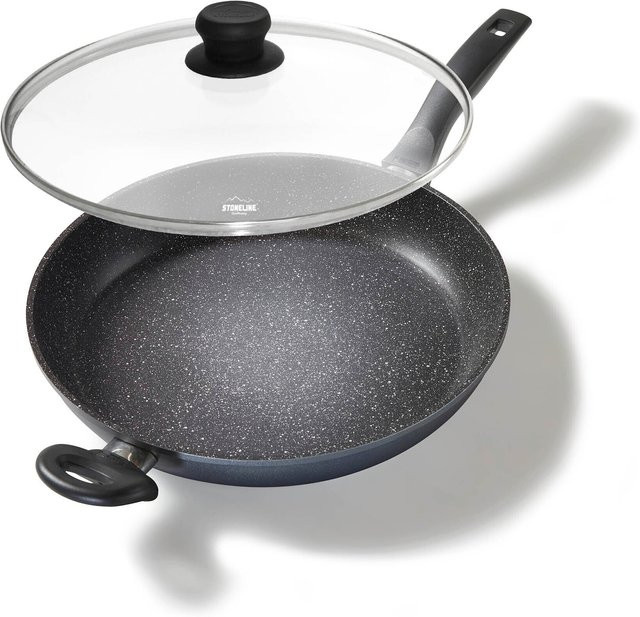 Stoneline Bratpfanne mit Glasdeckel Schwarz, Durchmesser: 32 cm - Bild 1