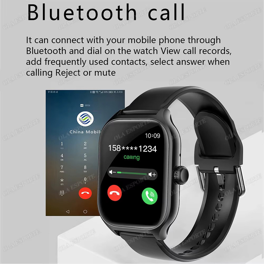 Ola Esporte Bluetooth Smartwatch in Gold mit 2,01 Zoll Display zur Herzfrequenz-, Blutsauerstoff- und Blutdruckmessung sowie Anrufannahme und Kalorienverfolgung - Bild 2