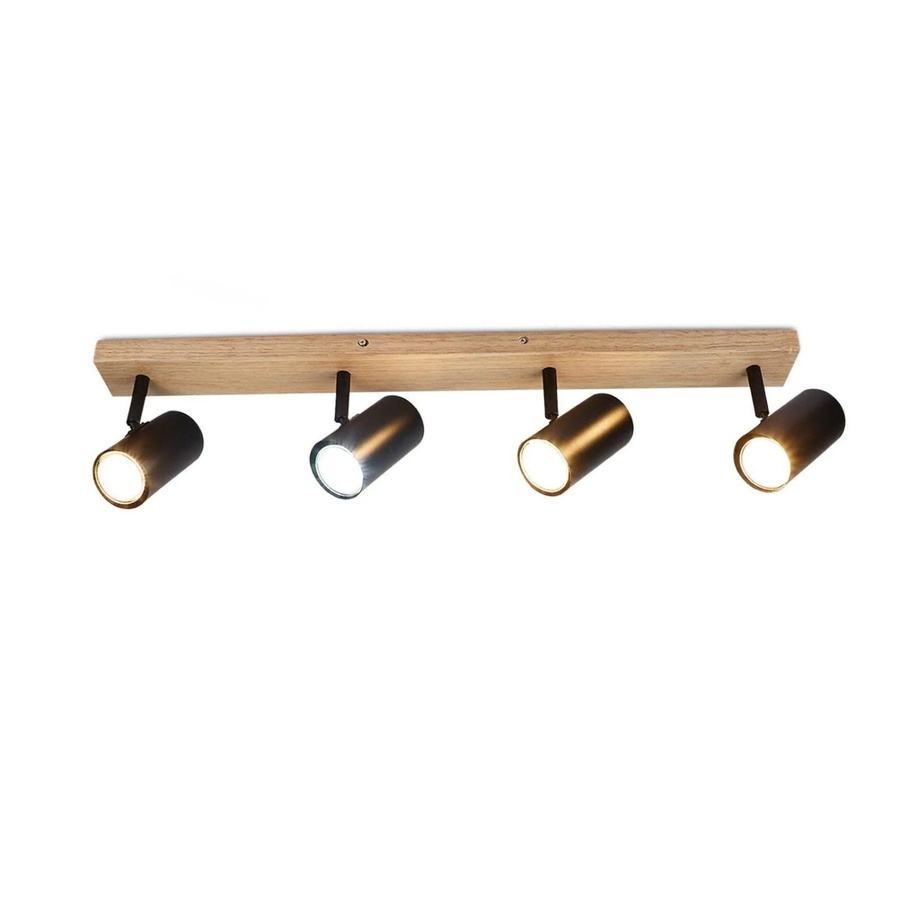 NETTLIFE Deckenstrahler aus Massivholz und Metall in Schwarz, verstellbar und modern - Bild 2
