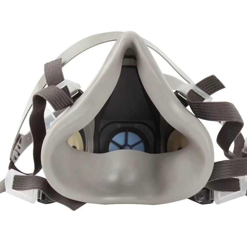 3M 6200 Halbmaske Atemschutzgerät in Grau zum Schutz vor Farbnebel, Staub, chemischen Nebeln und Pestiziden - Bild 2