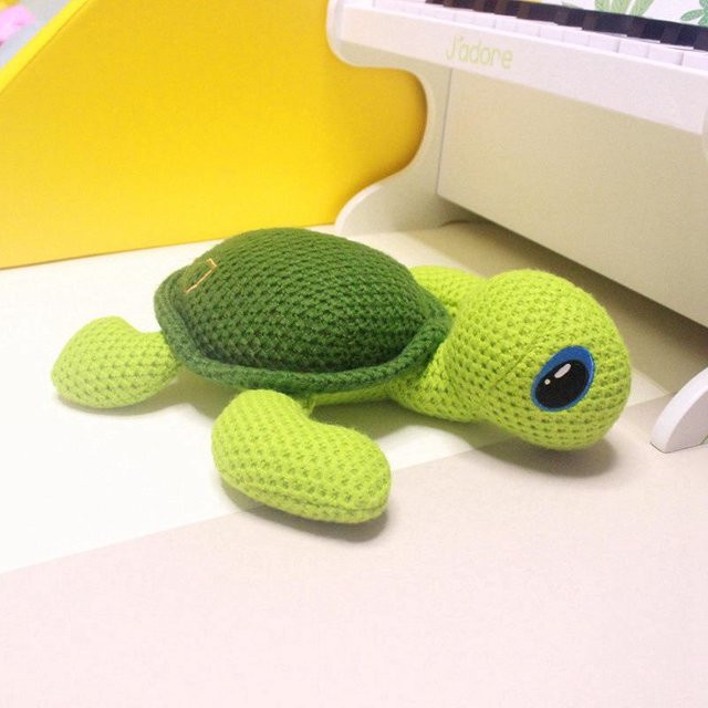 Bai Fen Bai dolls and toys Woll-Tier-Schildkrötenpuppe Plüschtier, Grün, 25cm - Bild 1