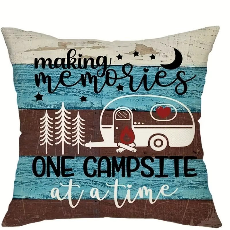 VIKAMA Camping-Kissenbezug im Landhausstil, dekorativer Kissenbezug in Multicolour für Sofa, Wohnmobil und Schlafzimmer, Breite: 30 cm, Höhe: 30 cm - Bild 4