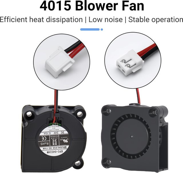 Elegoo 4015 Kugellager-Extruderlüfter 24V 9500RPM Hochgeschwindigkeits-Gebläselüfter in Schwarz für Elegoo Neptune 4 und 4Pro 3D-Drucker - Bild 1
