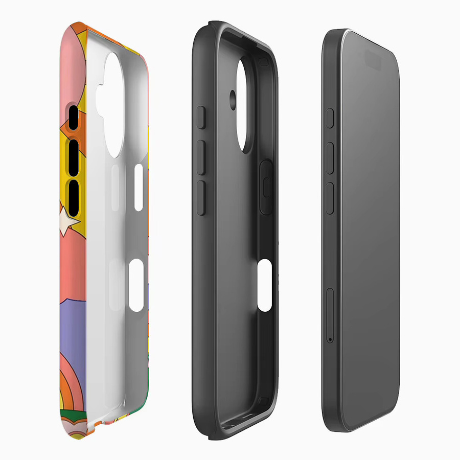 Handyhülle Regenbogen-Blumenlandschaft für Apple iPhone 11 bis iPhone 17 Pro Max Plus mit doppelschichtiger Rückseite in Multicolour - Bild 2