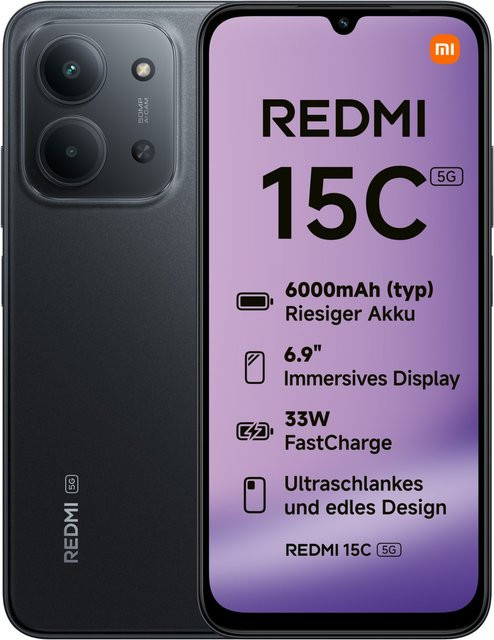 Xiaomi Redmi 15C 5G Smartphone 128GB Black - Bild 1