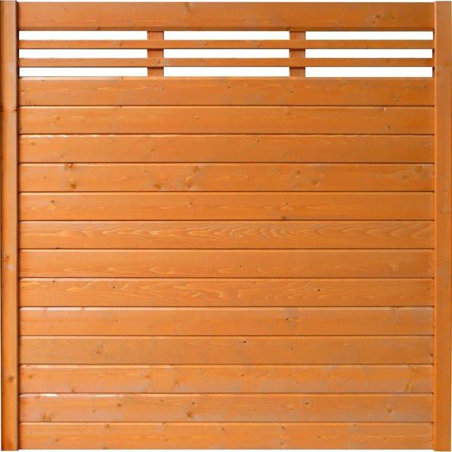BM Massivholz Sichtschutzzaun-Element Typ 137 aus Fichtenholz, Kirschbaumfarben, B/H: 180 x 180 cm - Bild 1