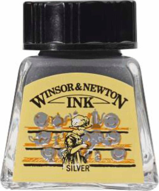 Winsor & Newton Zeichentusche Silber 14ml für Professionals mit Schellack - Bild 1