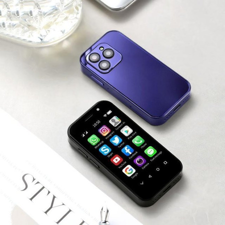 SOYES XS14 PRO 4G Mini Smartphone mit Android 9.0, 3,0 Zoll Display, 3 GB RAM, 128 GB ROM, Gesichtserkennung und Dual-SIM in Violett