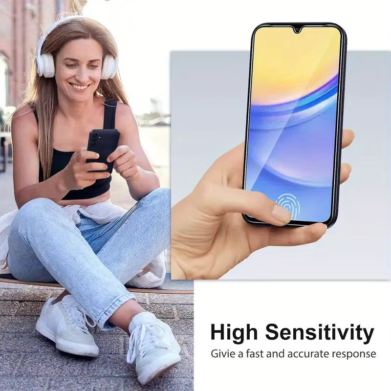 4er-Pack Sichtschutz Displayschutzfolie aus gehärtetem Glas für Samsung Galaxy A15 4G und A15 5G, transparent, stoßfest und bruchsicher - Bild 5