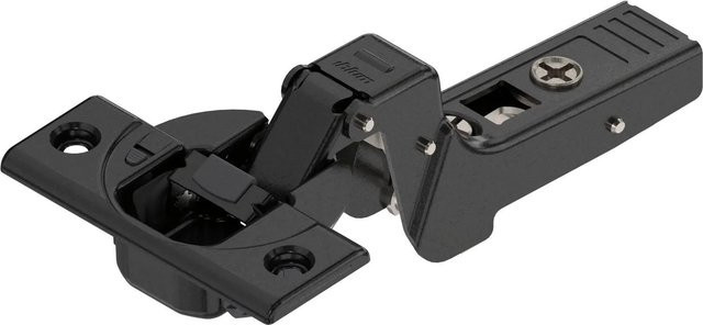 Blum Clip Top Blumotion Profiltürscharnier Gekröpft 95 Grad Onyx Schwarz Matt mit Feder und Schrauben - Bild 1
