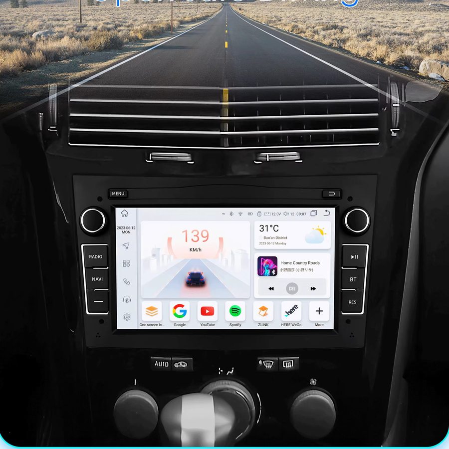 Hizpo Android 14 Autoradio mit 4G und GPS für Opel Astra, Antara, Vectra, Vivaro, Corsa und Zafira in Schwarz - Bild 3