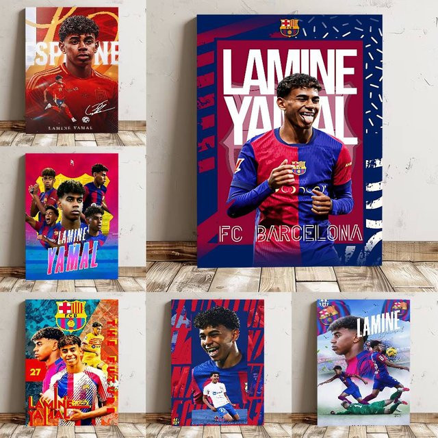 L-Lamin FootballStar Y-Yamal 27 Wandkunst-Aufkleber, Mehrfarbig, B/H: 27 x 15 cm - Bild 1