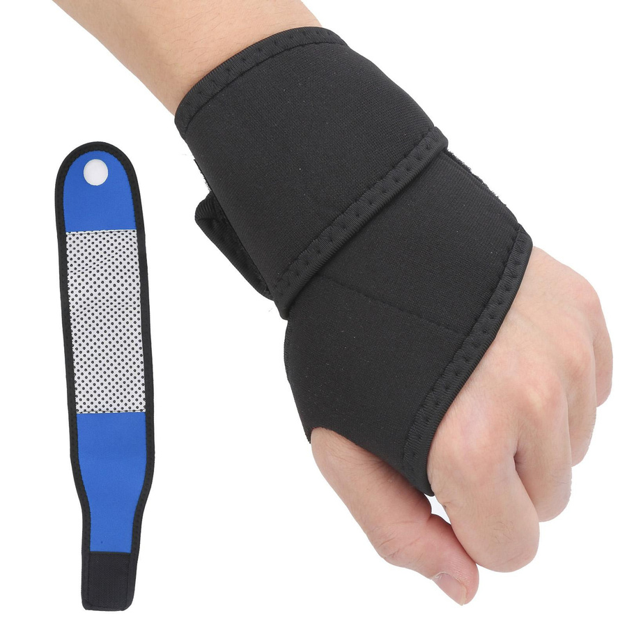 Selbsterwärmende Magnet Handgelenkstütze, Schwarz Blau - Bild 1