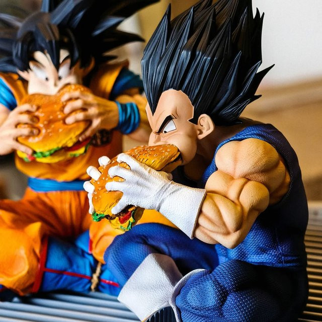 Bandai Wukong Burger-Puppe + Begita-Statue, doppelköpfiges Schnitzmodell, Bunt / Mehrfarbig - Bild 1