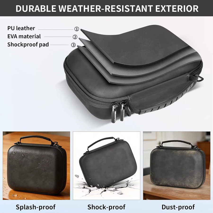 Paiyule Kameratasche für DJI Osmo Mobile 8 7P 7 Gimbal-Stabilisator, harte Reisetasche mit Schultergurt in Schwarz - Bild 6