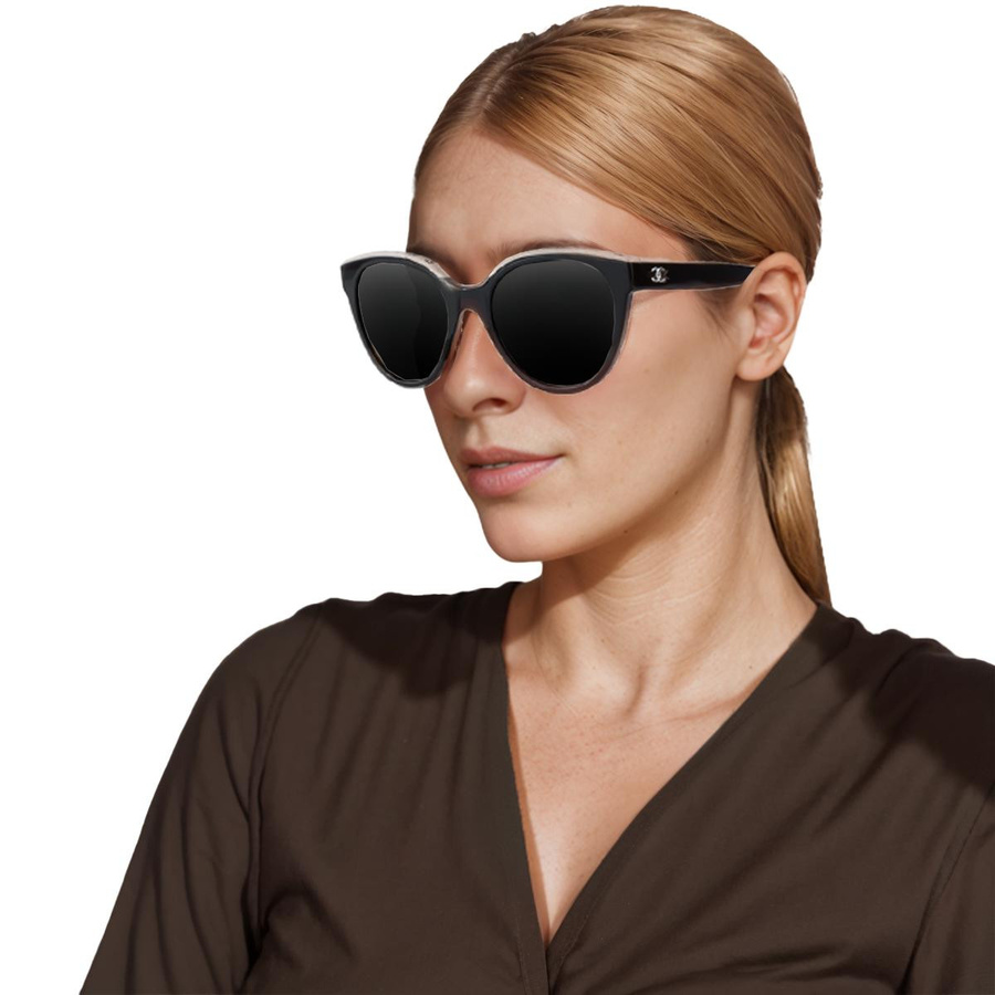 Chanel Schmetterlingssonnenbrille, Schwarz, Beige, Braun, Unisex - Bild 4