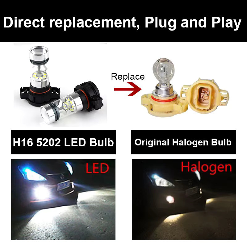 APMATAUTO LED Front Nebelglühbirnen für Jeep Patriot, 2er-Set, Farbe: Silber, Typ: PSX24W 2504 - Bild 3