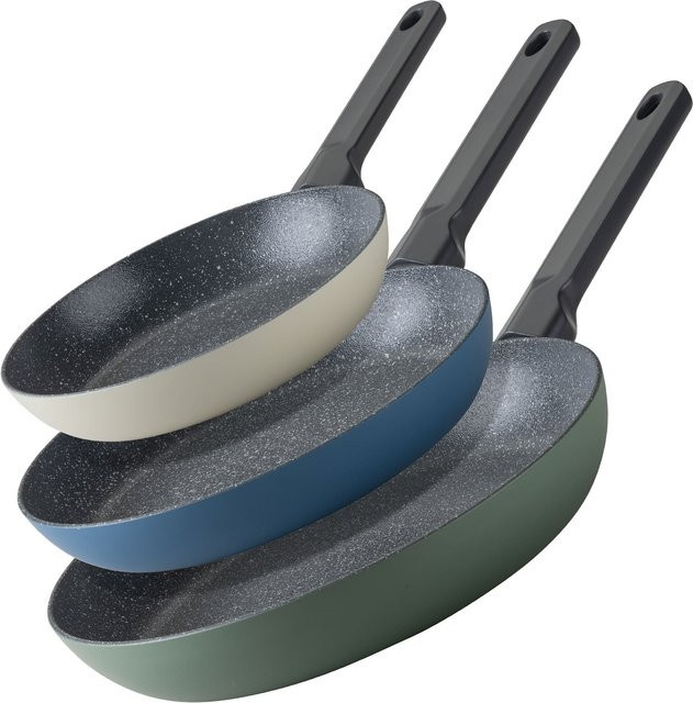 Fackelmann Bratpfannen-Set Balance aus Keramik und Aluminium, 3-teilig, Multicolor, Durchmesser: 20 cm, 24 cm, 28 cm - Bild 1